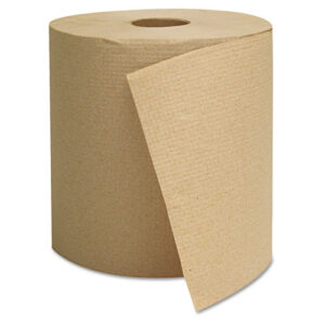 Hardwound Roll Towels, 1-Ply, 8" x 800 ft, Brown, 6 Rolls/Carton