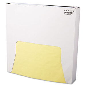 Grease-Resistant Paper Wraps and Liners, 12" x 12", Yellow, 1,000/Box, 5...