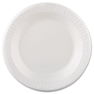 Quiet Classic Laminated Foam Dinnerware, Plate, 10.25" dia, White...