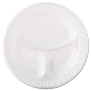 Quiet Class Laminated Foam Dinnerware, 3-Compartment Plate...
