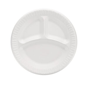 Quiet Classic Laminated Foam Plates, 3-Compartment Plate, 9...