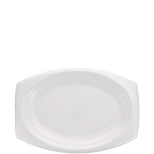 Quiet Classic Laminated Foam Dinnerware, Platter, 6.7 x 9.8, White, 500/Carton