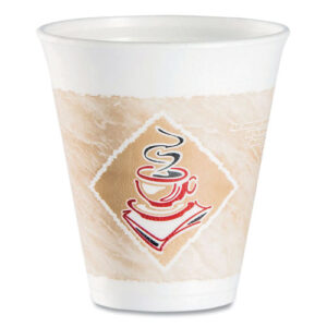 Cafe G Foam Hot/Cold Cups, 12 oz, Brown/Red/White, 1,000/Carton