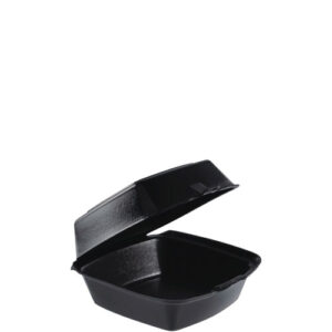 Foam Hinged Lid Containers, Large Sandwich, 6 x 5.9 x 3, Black, 125/Bag, 4...