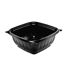 PresentaBowls Pro Black Square Bowls, 12 oz, 5 x 5 x 2, Black, Plastic, 63/Bag, 8...