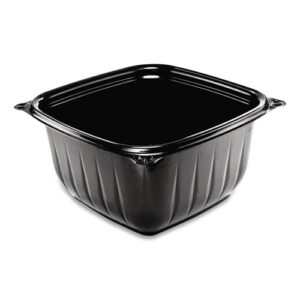 PresentaBowls Pro Black Square Bowls, 16 oz, 5 x 5 x 2.5, Plastic, 63/Bag, 8...