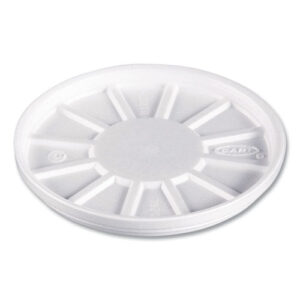 Vented Foam Lids, 8 oz to 60 oz Hot Cups, White, 50/Pack, 10 Packs/Carton