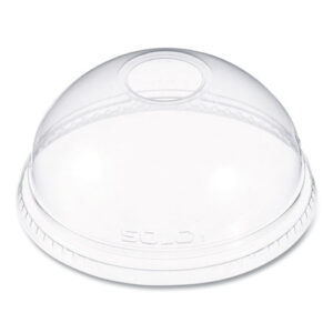 Ultra Clear Dome Cold Cup Lids, Fits 16 oz to 24 oz Cold Cups, Plastic, Clear...