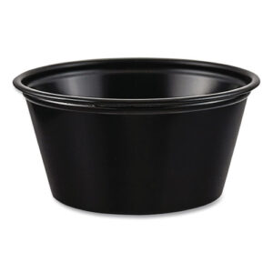 Polystyrene Portion Cups, 2 oz, Plastic, Black, 250/Bag, 10 Bags/Carton