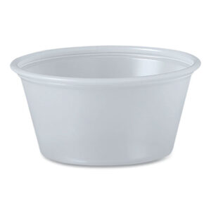 Polystyrene Portion Cups, 2 oz, Plastic, Translucent, 250/Bag, 10 Bags/Carton