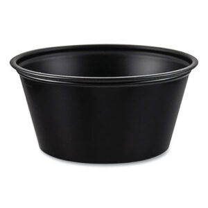 Polystyrene Portion Cups, 3.25 oz, Plastic, Black, 250/Bag, 10 Bags/Carton