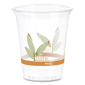 Bare Eco-Forward RPET Cold Cups, Squat, 12 oz to 14 oz, Plastic, Leaf...