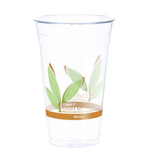 Bare Eco-Forward RPET Cold Cups, 24 oz, Plastic, Clear/Green/Orange...