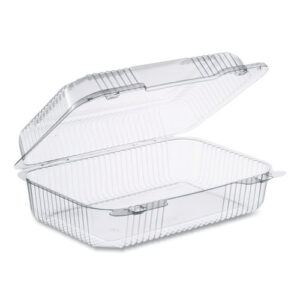 StayLock Clear Hinged Lid Containers, Oblong, 6.81 x 9.4 x 3.1, Plastic, 125/Bag...