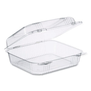 StayLock Clear Hinged Lid Containers, 7.8 x 8.3 x 3, Clear, Plastic, 125/Bag, 2...