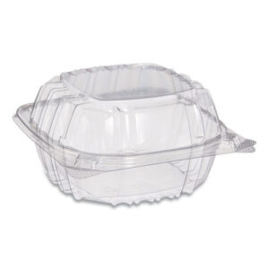 ClearSeal Hinged-Lid Plastic Containers, 5.8 x 6 x 3, Clear, Plastic...