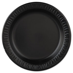 Quiet Classic Laminated Foam Dinnerware, Plate, 9" dia, Black, 125/Pack, 4...