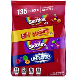 Skittles, Starburst and Life Savers Fun Size Fruity Candy Assortment, 45.85...