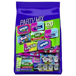 Party Mix Stand-Up Bag, 120 Pieces, Assorted Flavors, 2.5 lb Bag