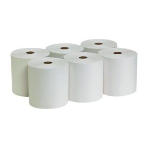 Pacific Blue Basic Recycled Paper Towel Roll, 1-Ply, 7.88" x 800 ft, White, 6...