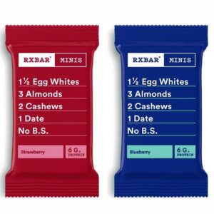 Minis Protein Bars Variety Pack, Blueberry/Strawberry, 0.9 oz Bar, 8/Box