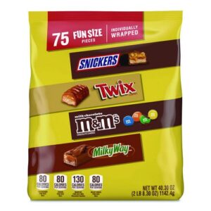 Fun Size Milk Chocolate Variety Pack, Assorted, 40.3 oz, 75 Pieces