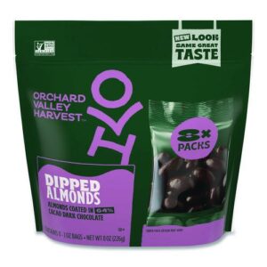 Dipped Almonds, Dark Chocolate, (8) 1 oz Bags