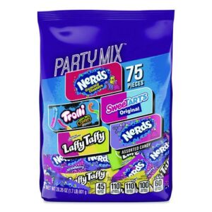 Party Mix Stand-Up Bag, 75 Pieces, Assorted Flavors, 1.7 lb Bag