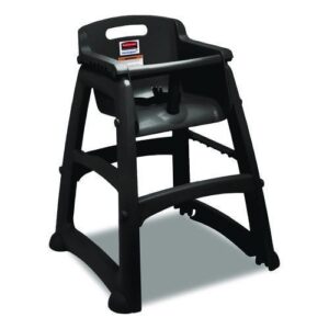 Sturdy Chair Youth Seat with Casters, Black