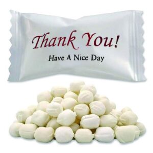 Thank You Have a Nice Day Mints, White Buttermint, Individually Wrapped...