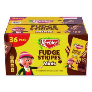 Mini Cookies, Fudge Stripes, 2 oz Pouch, 36/Box