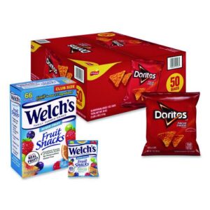 Doritos Nacho Cheese Tortilla Chips and Welch's Mixed Fruit Snacks, (50...
