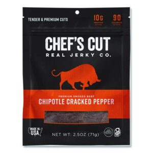 Real Steak Jerky, Chipolte Cracked Pepper, 2.5 oz Bag