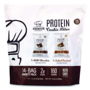 Protein Cookie Bites Variety Pack, Salted Caramel and Milk Chocolate, 1.2 oz Bag...