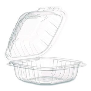 Microwaveable Hinged Containers, ProPlanet Seal, 6.31 x 6.31 x 3, Clear...
