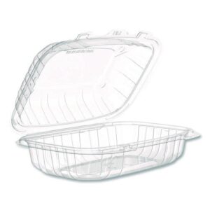 Microwaveable Hinged Containers, ProPlanet Seal, 6.5 x 9 x 3, Clear, Plastic...