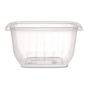 Square Plastic Bowls, 16 oz, 8.5 x 8.5 x 1.96, Clear, Plastic, 63 Bowls/Sleeve, 8...