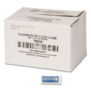 Condiment Packets, Mayonnaise, 0.32 oz Packet, 200/Carton
