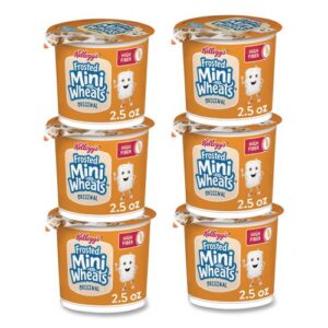 Breakfast Cereal, Frosted Mini Wheats, Single-Serve 2.5 oz Cup, 6/Box