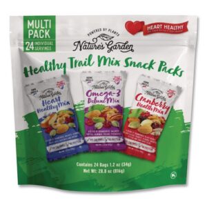 Healthy Trail Mix Snack Packs, 1.2 oz Pouch, 24 Pouches/Carton