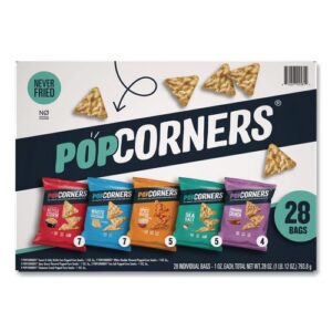 Popped Corn Chips Snacks Variety Pack, Assorted Flavors, 1 oz Bag, 28/Pack