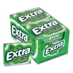 Extra Spearmint Sugar-Free Gum, Spearmint, 15 Sticks/Pack, 10 Packs/Carton