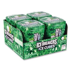 Ice Cubes Spearmint Sugar-Free Gum, Spearmint, 40 Cubes/Bottle, 4...