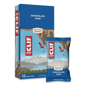 Energy Bar, Chocolate Chip, 2.4 oz Bar, 12/Box
