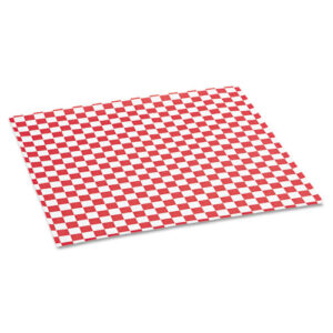 Grease-Resistant Paper Wraps and Liners, 12 x 12, Red Check, 1,000/Box, 5...