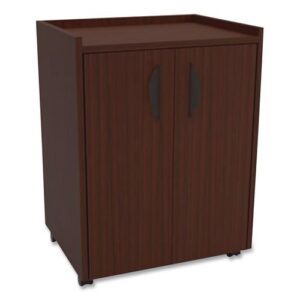 Mobile Refreshment Center, Engineered Wood, 3 Shelves, 23" x 18" x 31...