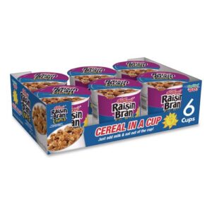 Breakfast Cereal, Raisin Bran Crunch, Single-Serve 2.8 oz Cup, 6/Box