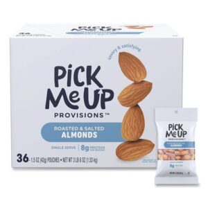 Roasted and Salted Almonds, 1.5 oz Pouch, 36/Box