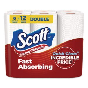 Choose-A-Sheet Kitchen Roll Paper Towels, Double Roll, 1-Ply, White, 108...