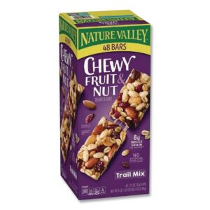Granola Bars, Chewy Fruit and Nut Trail Mix, 1.2 oz Pouch, 48/Box